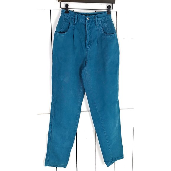 The Limited 80s vintage high waisted tapered leg blue denim vintage jeans - Picture 2 of 5